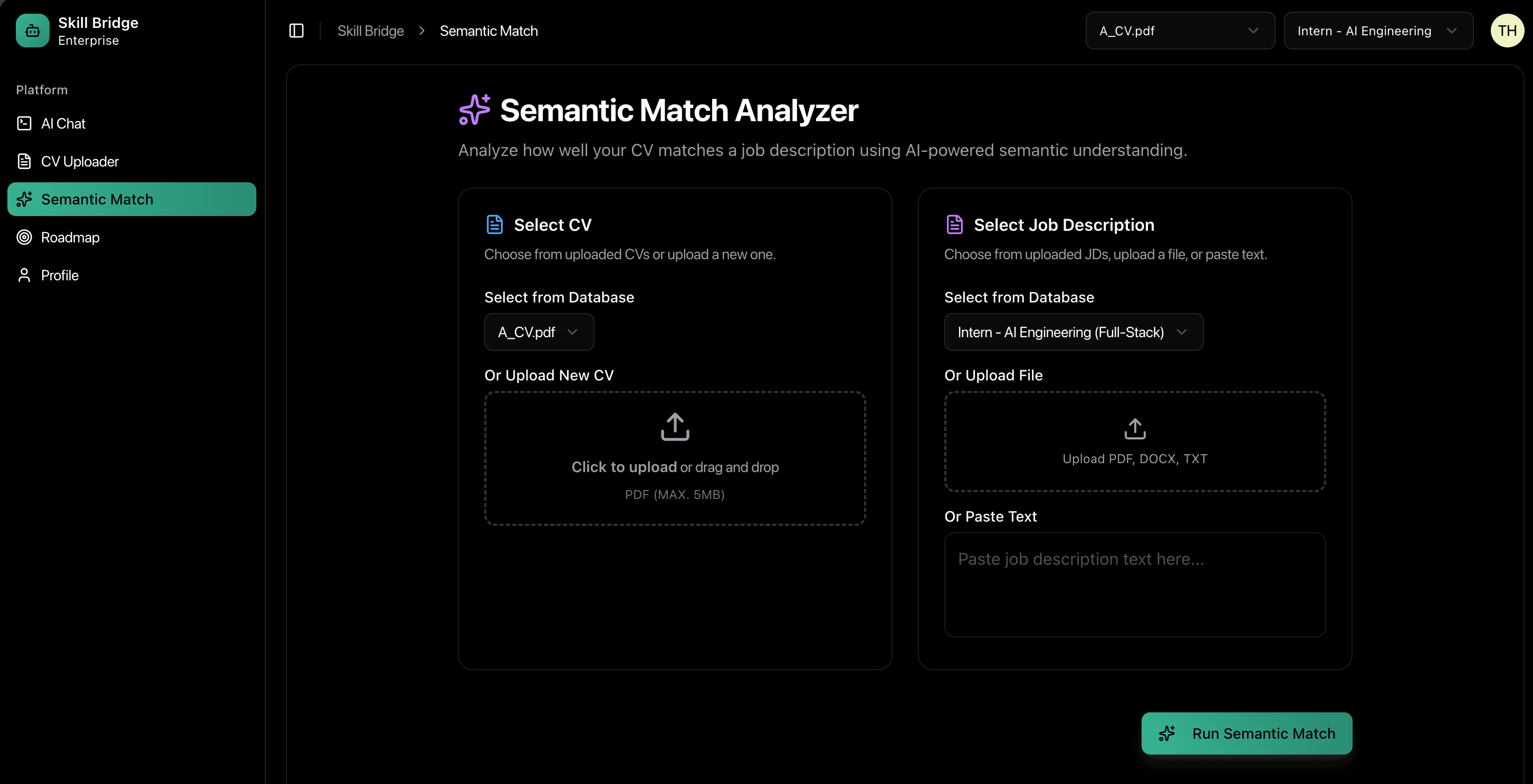 Skill extraction dashboard